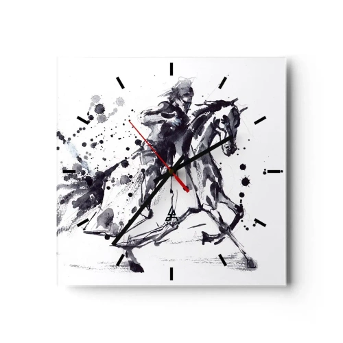 Horloge murale - Pendule murale - Chevalier noir - 40x40 cm
