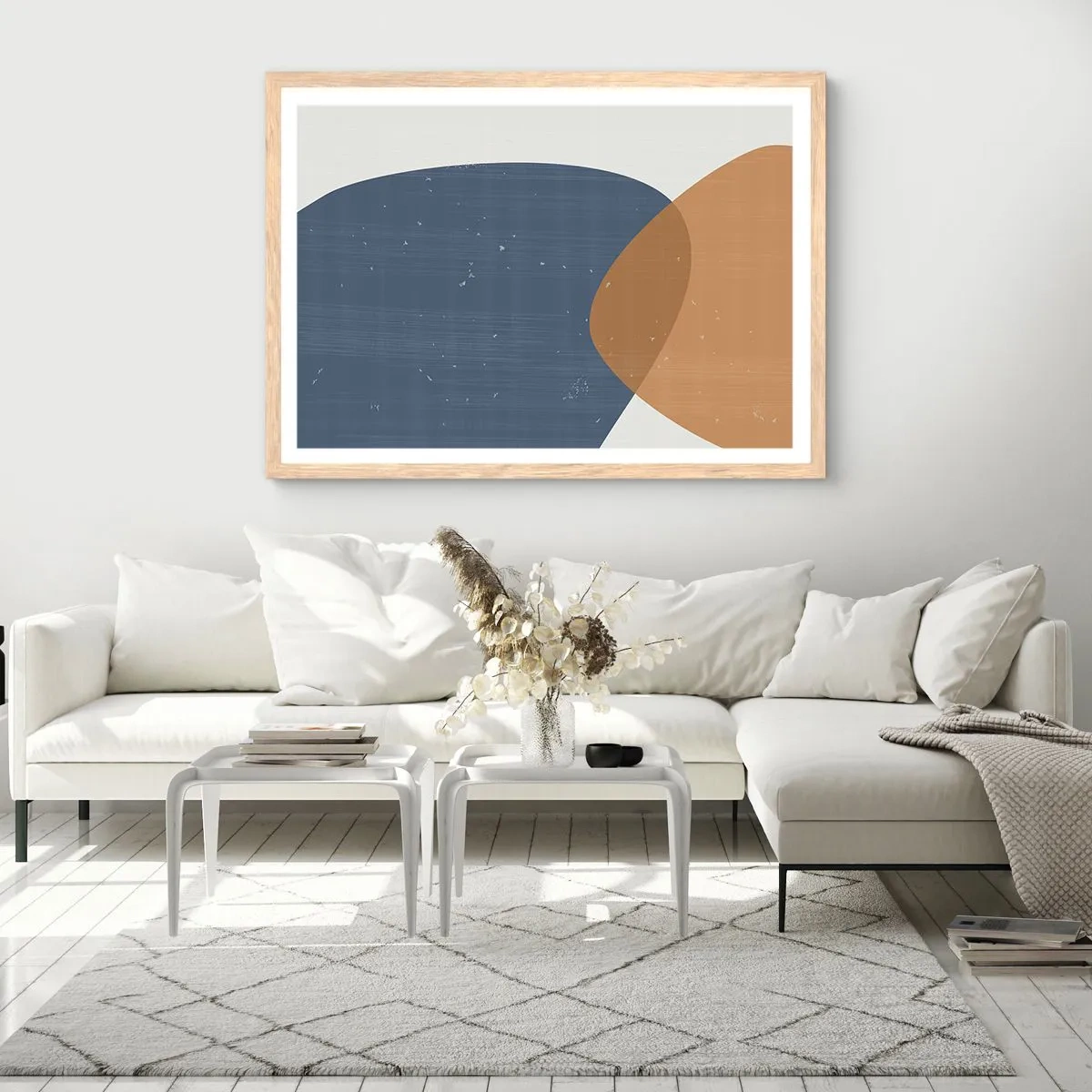 Affiche dans un chêne clair - Poster - Ovales et influences - 100x70 cm