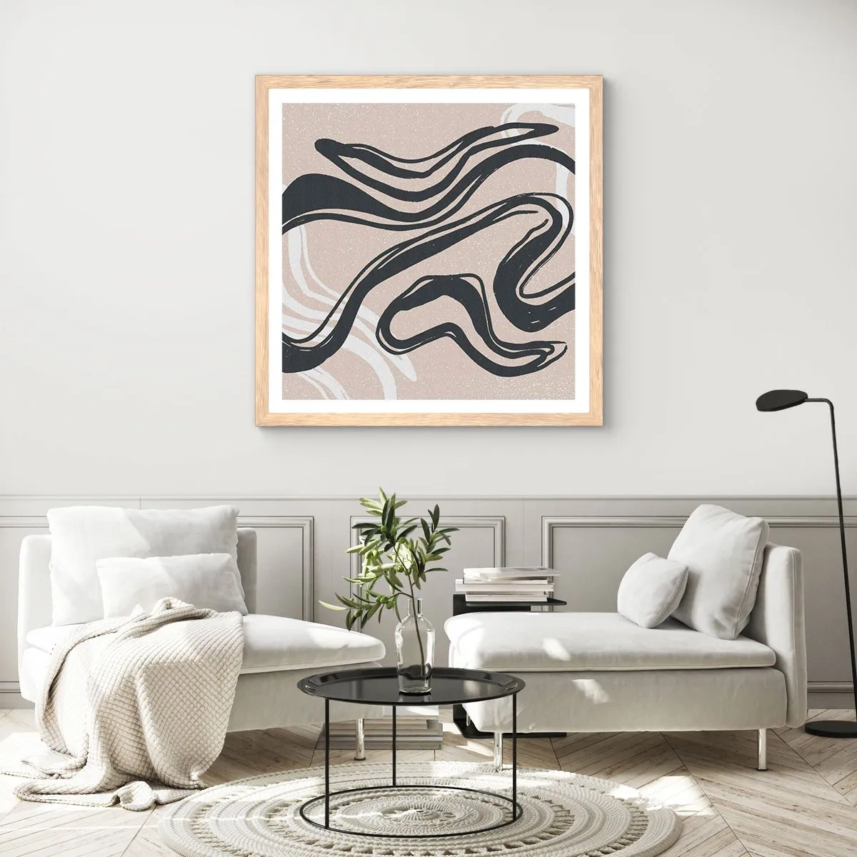 Affiche dans un chêne clair - Poster - Expression multipliée - 60x60 cm