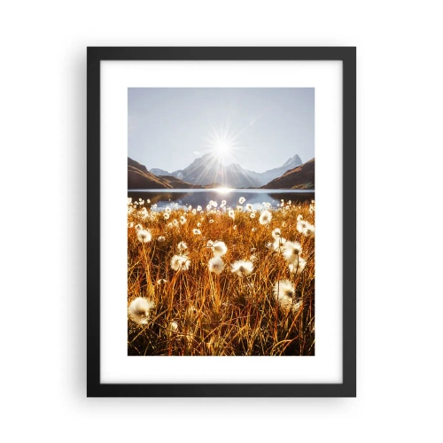 Affiche dans un cadre noir - Poster - Dureté de la roche, douceur de l'herbe - 30x40 cm
