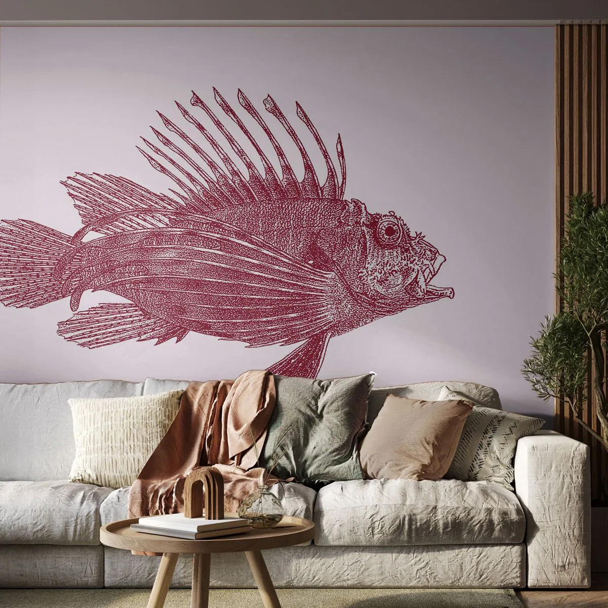 Papier Peint Photo Premium Canvas - Un habitant des eaux exotiques - Poisson, Poisson-lion, Tropical - 250x175 cm