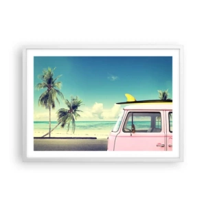 Affiche dans un cadre blanc - Poster - Il est temps de commencer les vacances - 70x50 cm