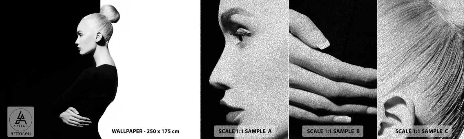 Échantillon de Papier Peint Premium Sand - Tout simplement une femme - Mode, Femme, Élégant - 100x30 cm