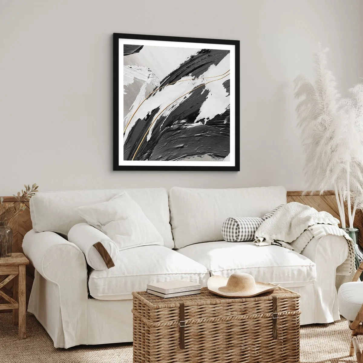 Affiche dans un cadre noir - Poster - L'abstraction à grande échelle - 40x40 cm