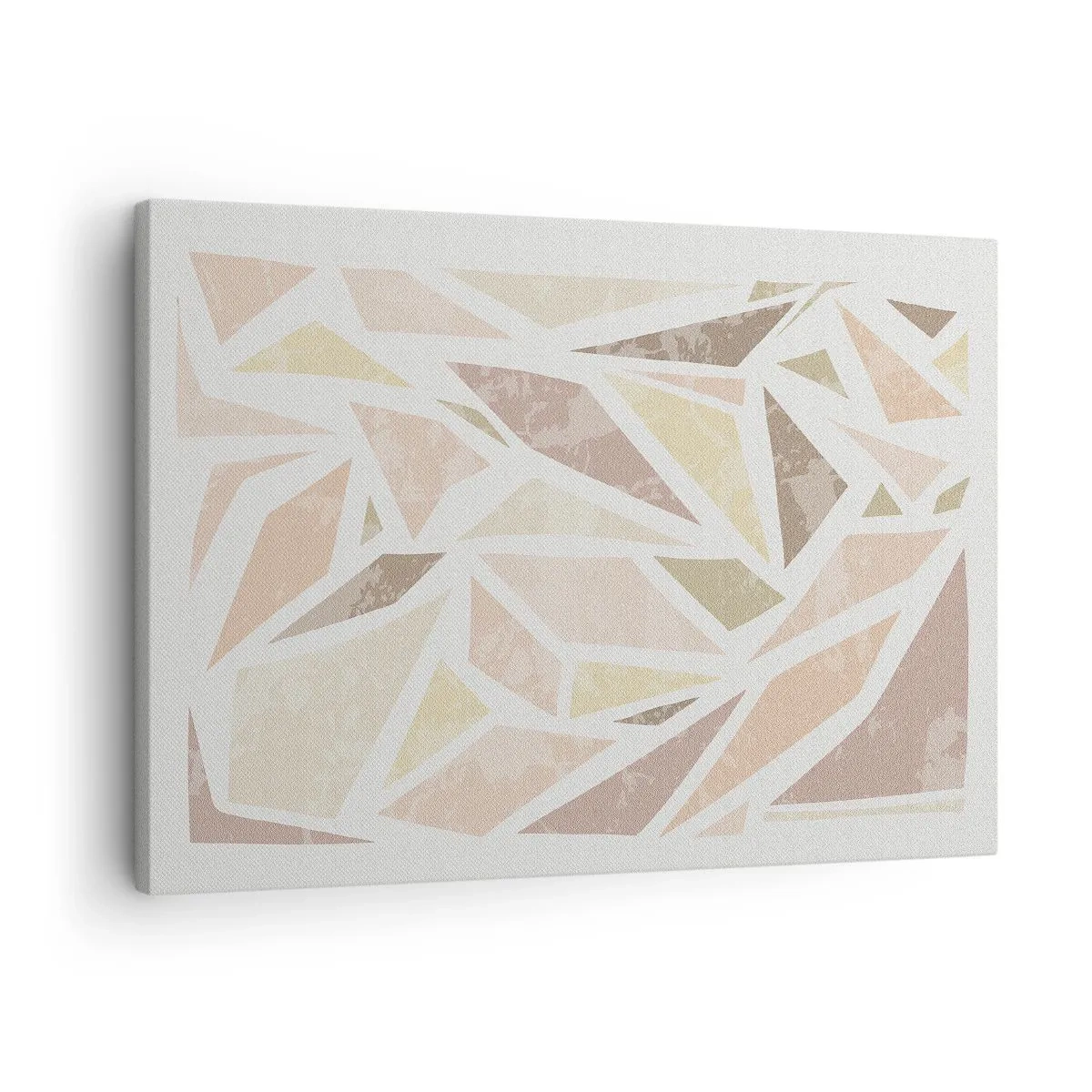 Impression sur toile - Image sur toile - Formes géométriques abstraites aux couleurs pastel - 70x50cm - Composition de vitraux - Décoration murale moderne pour le salon et la chambre ARTTOR