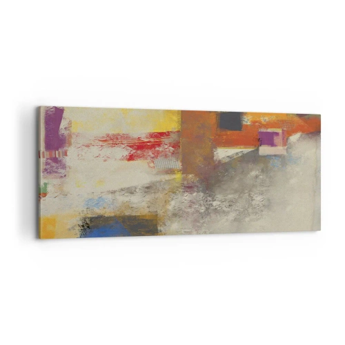 Impression sur toile - Image sur toile - Géométrie des couleurs - 100x40 cm