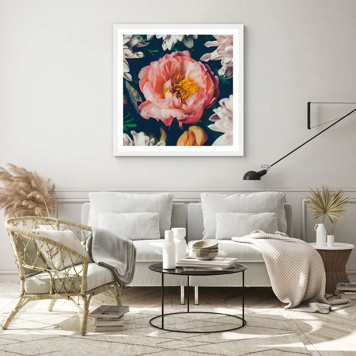 Affiche dans un cadre blanc - Poster - Splendeur baroque - 50x50 cm