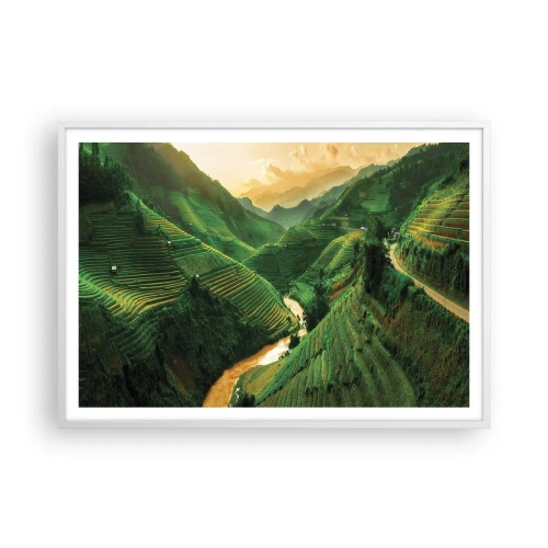 Affiche dans un cadre blanc - Poster - Vallée vietnamienne - 100x70 cm