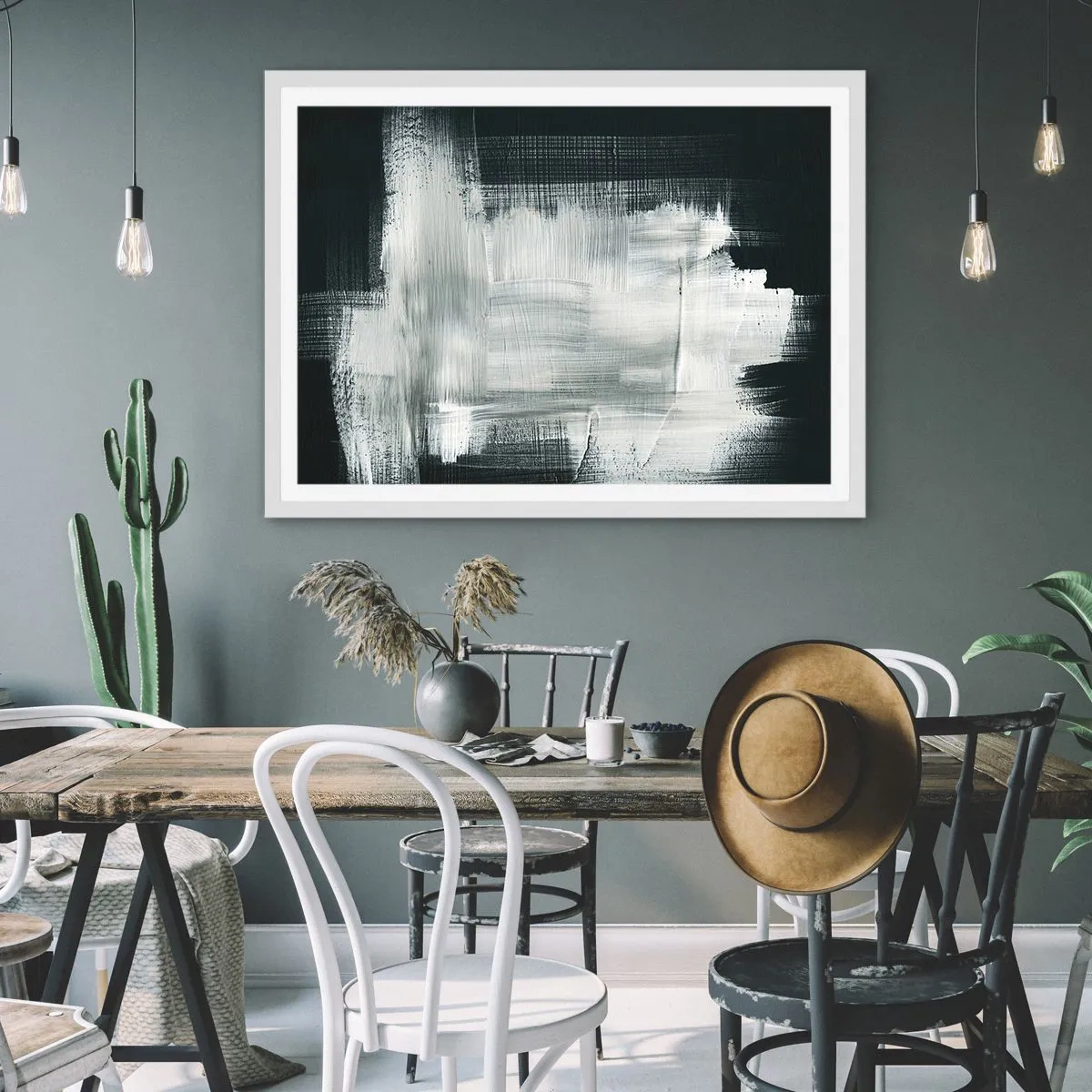 Affiche dans un cadre blanc - Poster - Tissé à la verticale et à l'horizontale - 100x70 cm