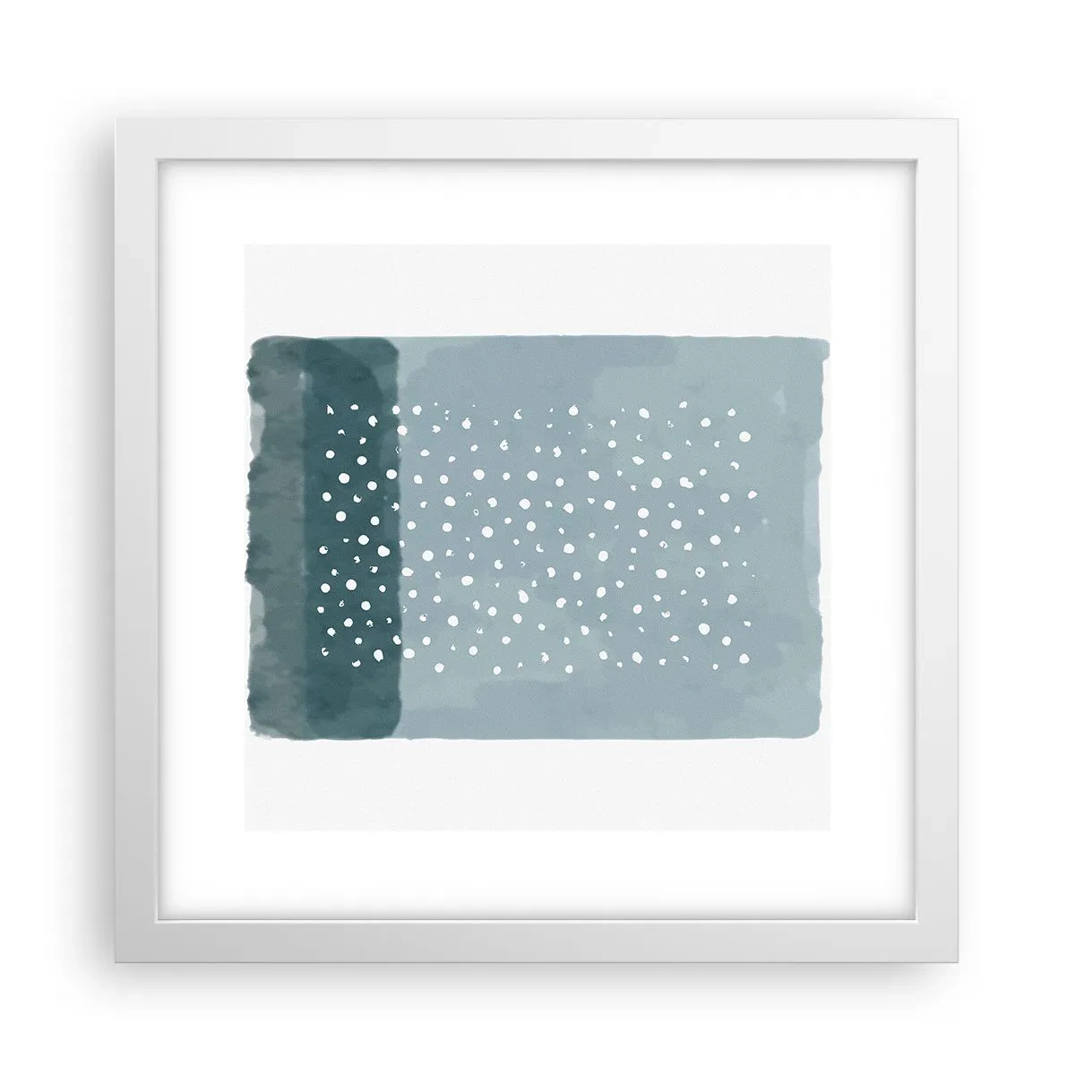 Affiche dans un cadre blanc - Poster - Évolution de bleus - 30x30 cm