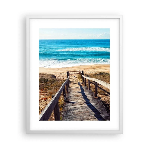 Affiche dans un cadre blanc - Poster - Cours! - 40x50 cm