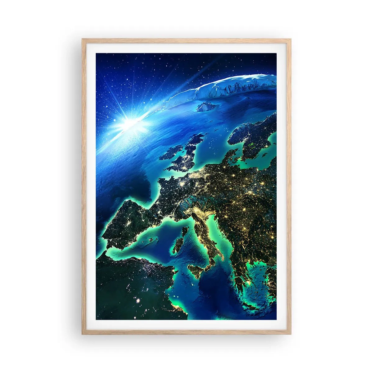 Affiche dans un chêne clair - Poster - Europe pétillante - 70x100 cm