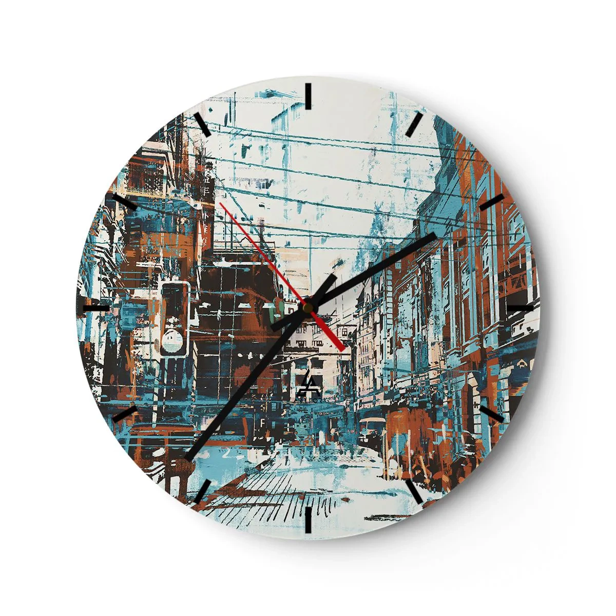 Horloge murale - Pendule murale - Un sentier de ville usé - 40x40 cm