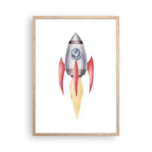 Affiche dans un chêne clair - Poster - Plus haut, plus vite, plus loin - 50x70 cm