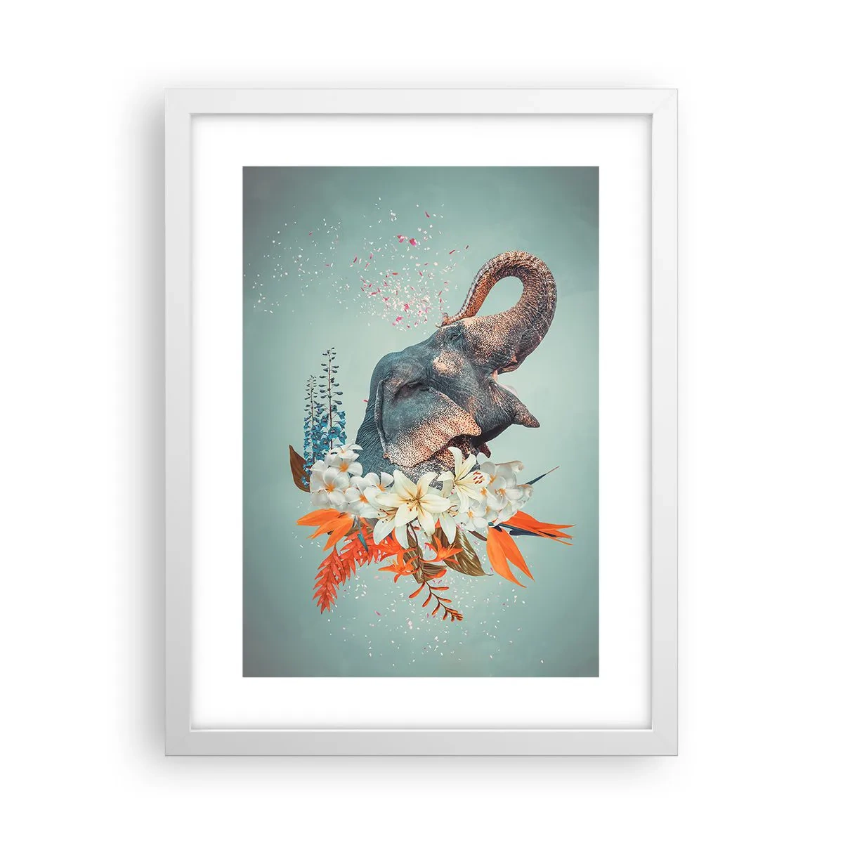Affiche dans un cadre blanc - Poster - Un rugissement de joie - 30x40 cm