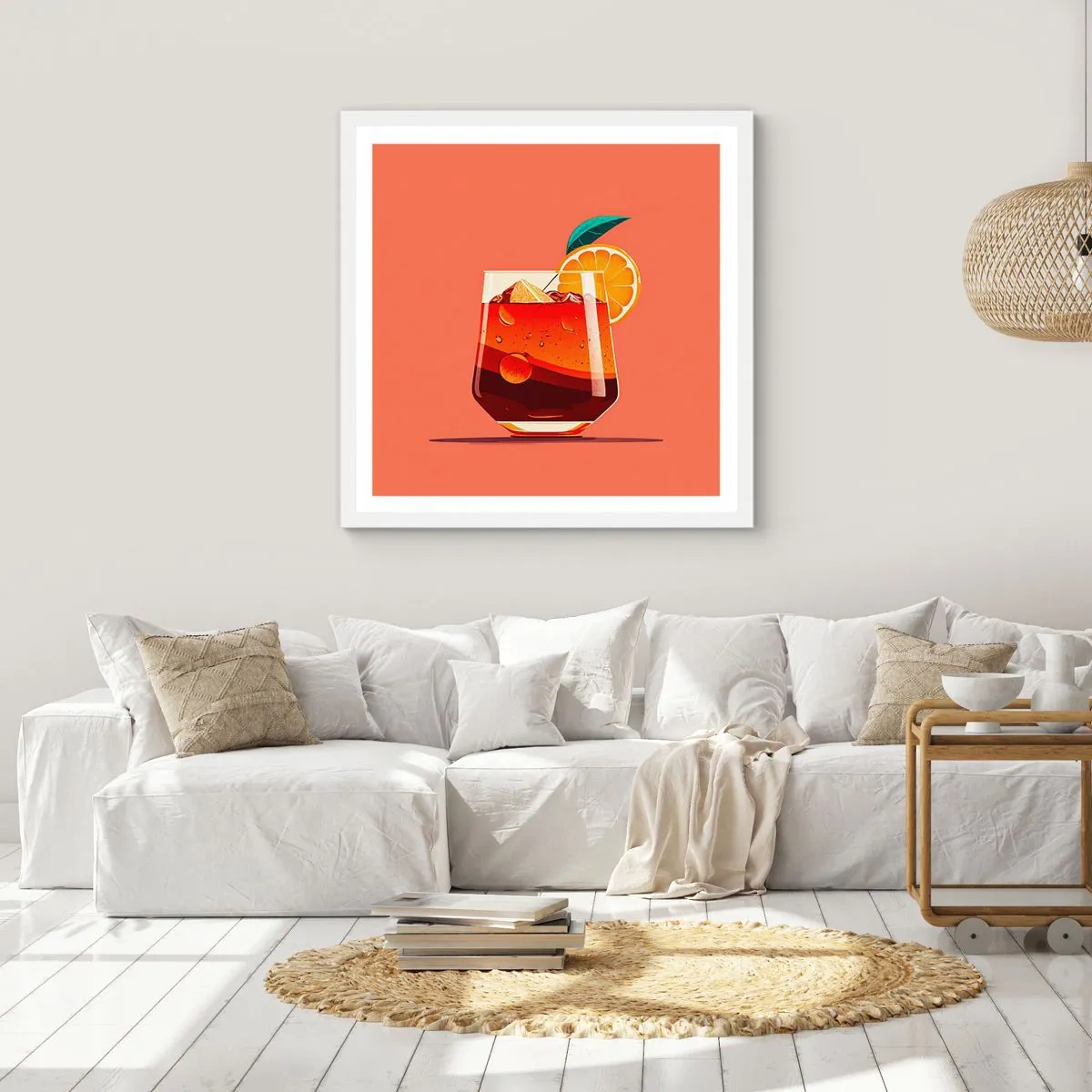 Affiche dans un cadre blanc - Poster - Rafraîchissement d'été - 40x40 cm