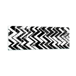 Impression sur verre - Image sur verre - Zig-blanc, zag-noir - 90x30 cm