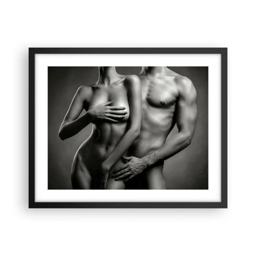 Affiche dans un cadre noir - Poster - Adam et Eve - 50x40 cm