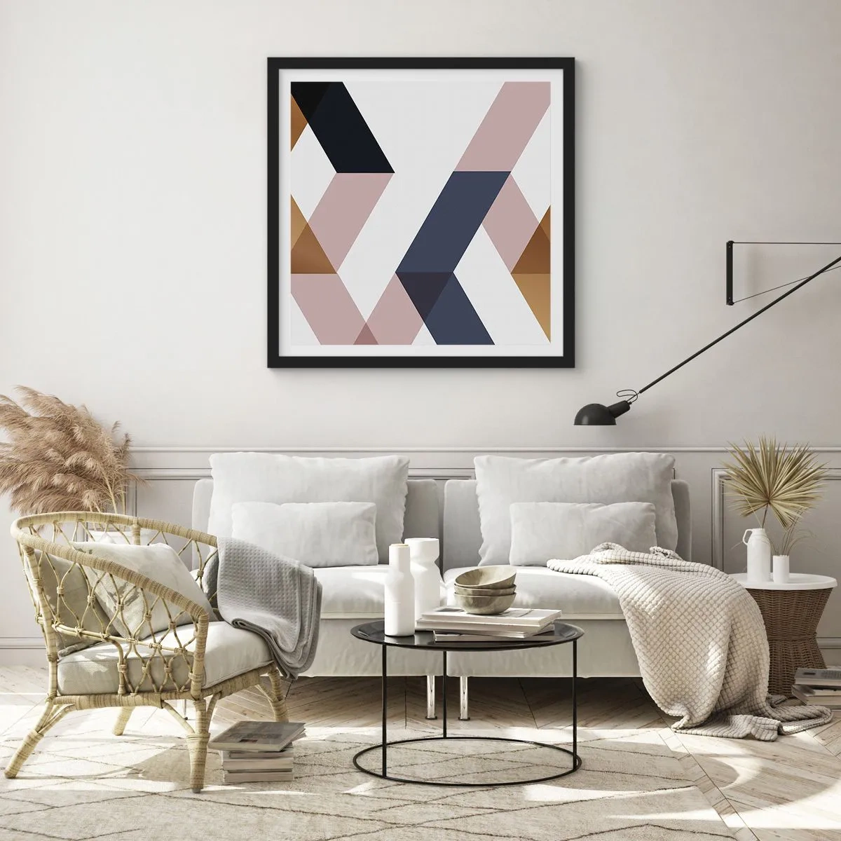 Affiche dans un cadre noir - Poster - Plats et angles - 30x30 cm