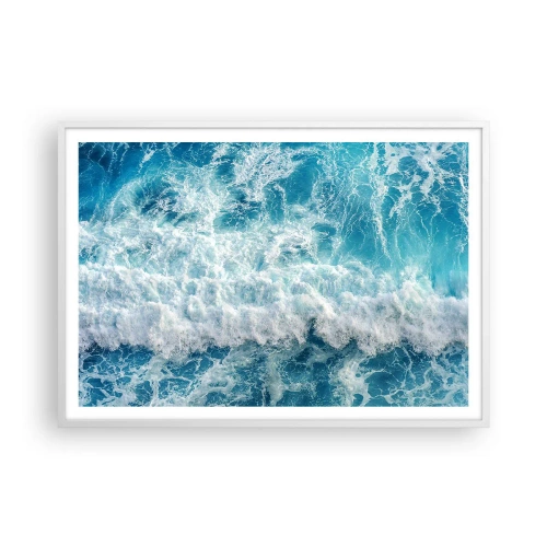 Affiche dans un cadre blanc - Poster - Joyeusement et en sautant - 100x70 cm