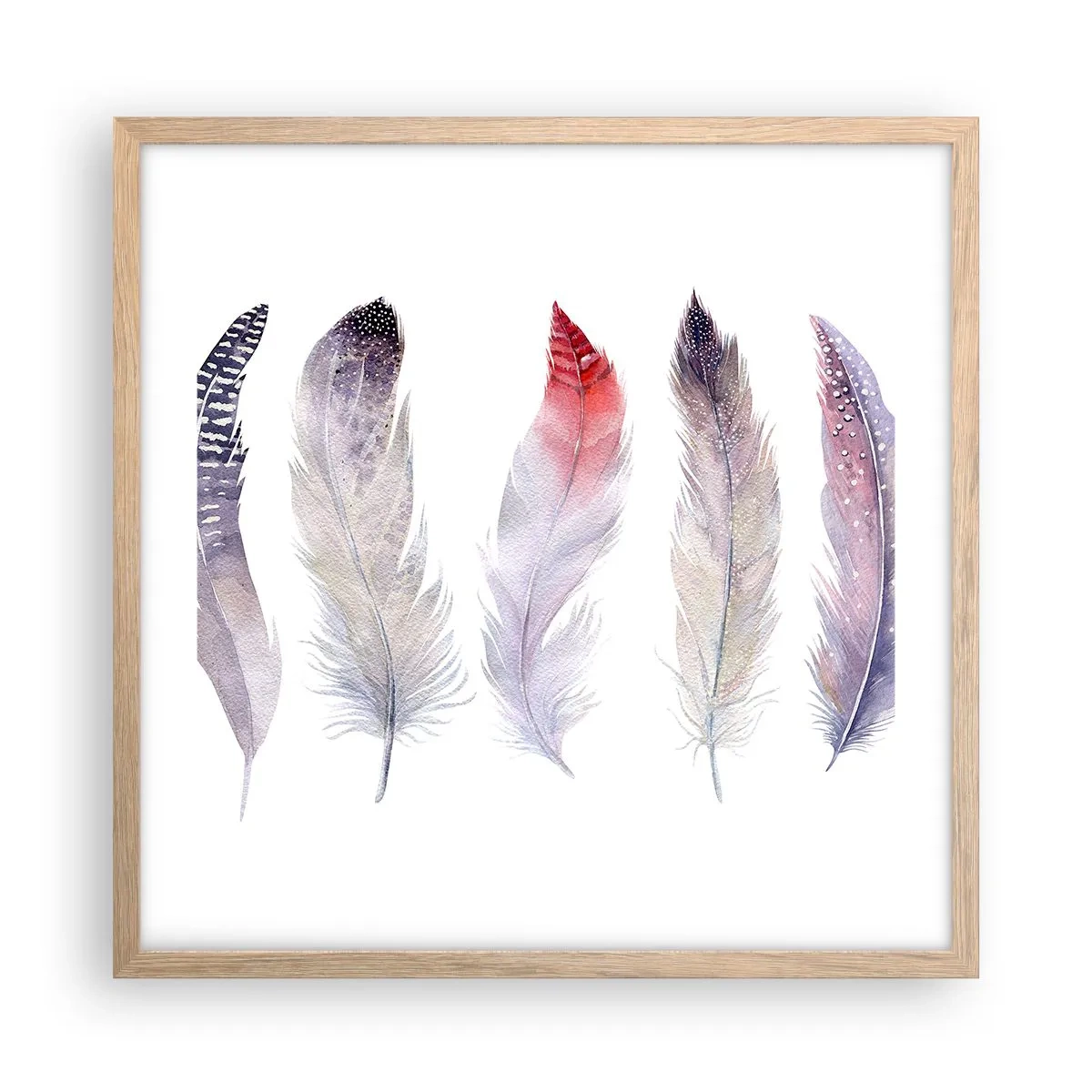 Affiche dans un chêne clair - Poster - Délicat comme un brouillard multicolore - 50x50 cm