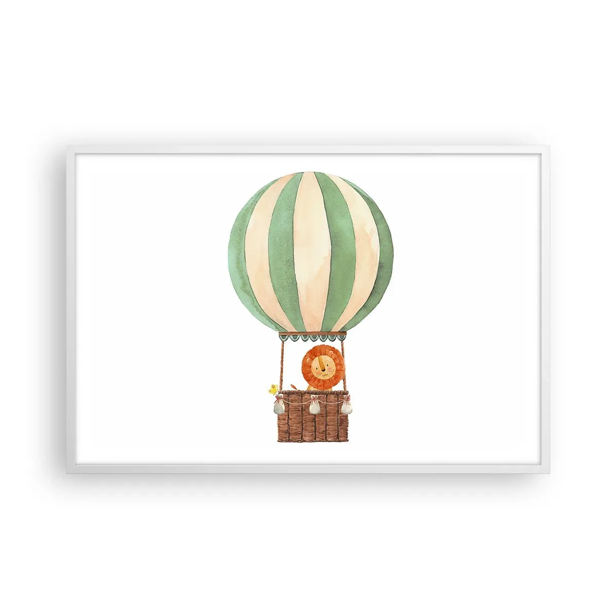 Affiche dans un cadre blanc - Poster - Les voyages de Léon - 91x61 cm