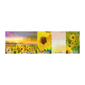 Échantillon de Papier Peint Premium Canvas - Le soleil lui-même est descendu sur terre - Champ de tournesol, tournesol, Nature - 100x30 cm