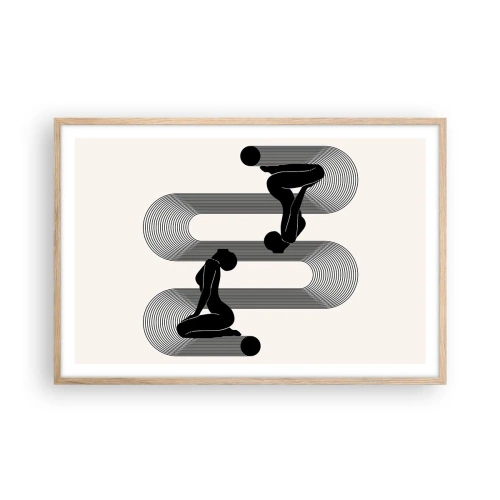 Affiche dans un chêne clair - Poster - Symétrie sensuelle - 91x61 cm