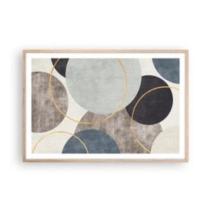 Affiche dans un chêne clair - Poster - Cercles sur cercles - 91x61 cm