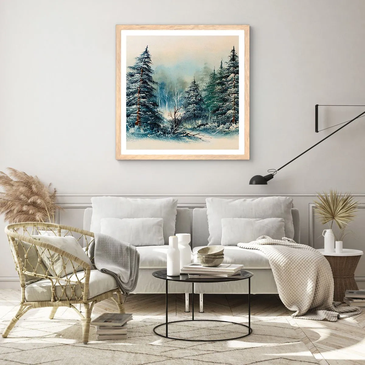 Affiche dans un chêne clair - Poster - Prêt pour les fêtes - 40x40 cm