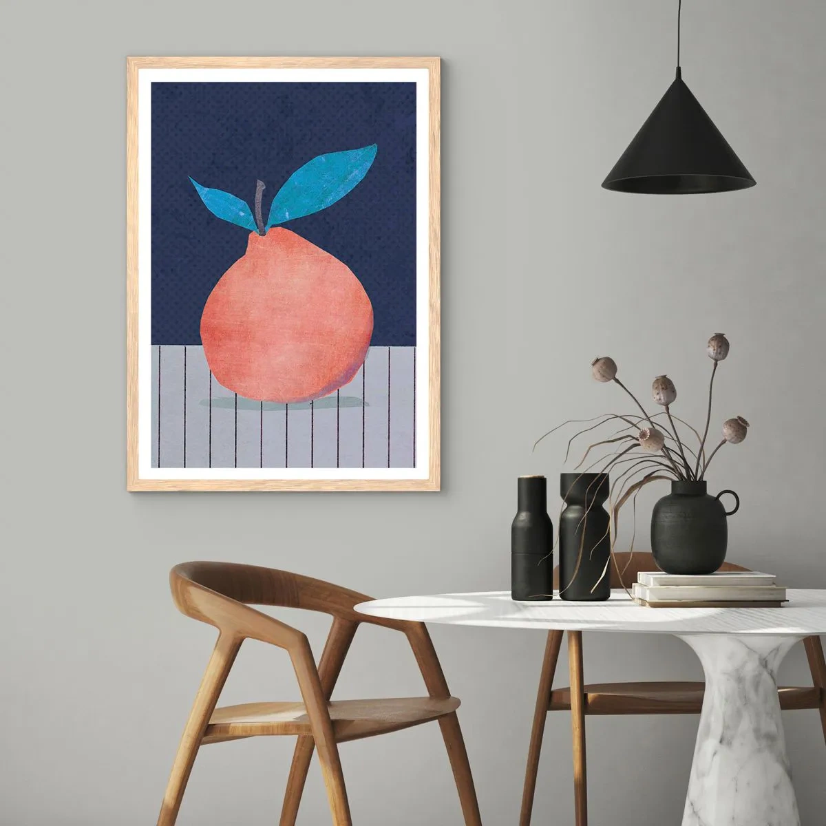 Affiche dans un chêne clair - Poster - Convexité et plan - 70x100 cm