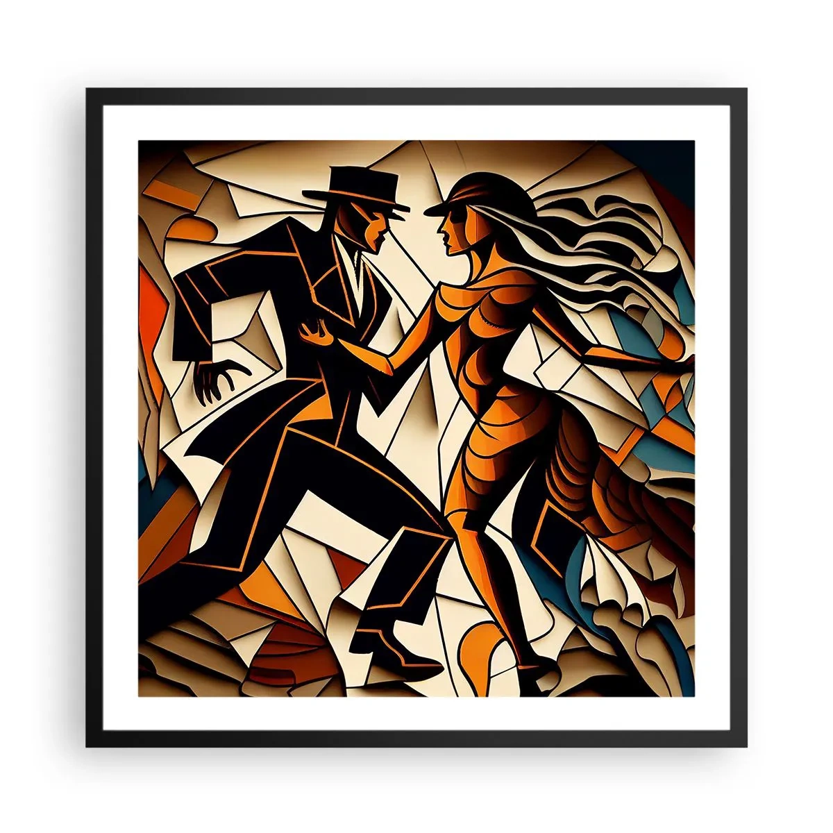 Affiche dans un cadre noir - Poster - Danse de passion et de volupté - 60x60 cm