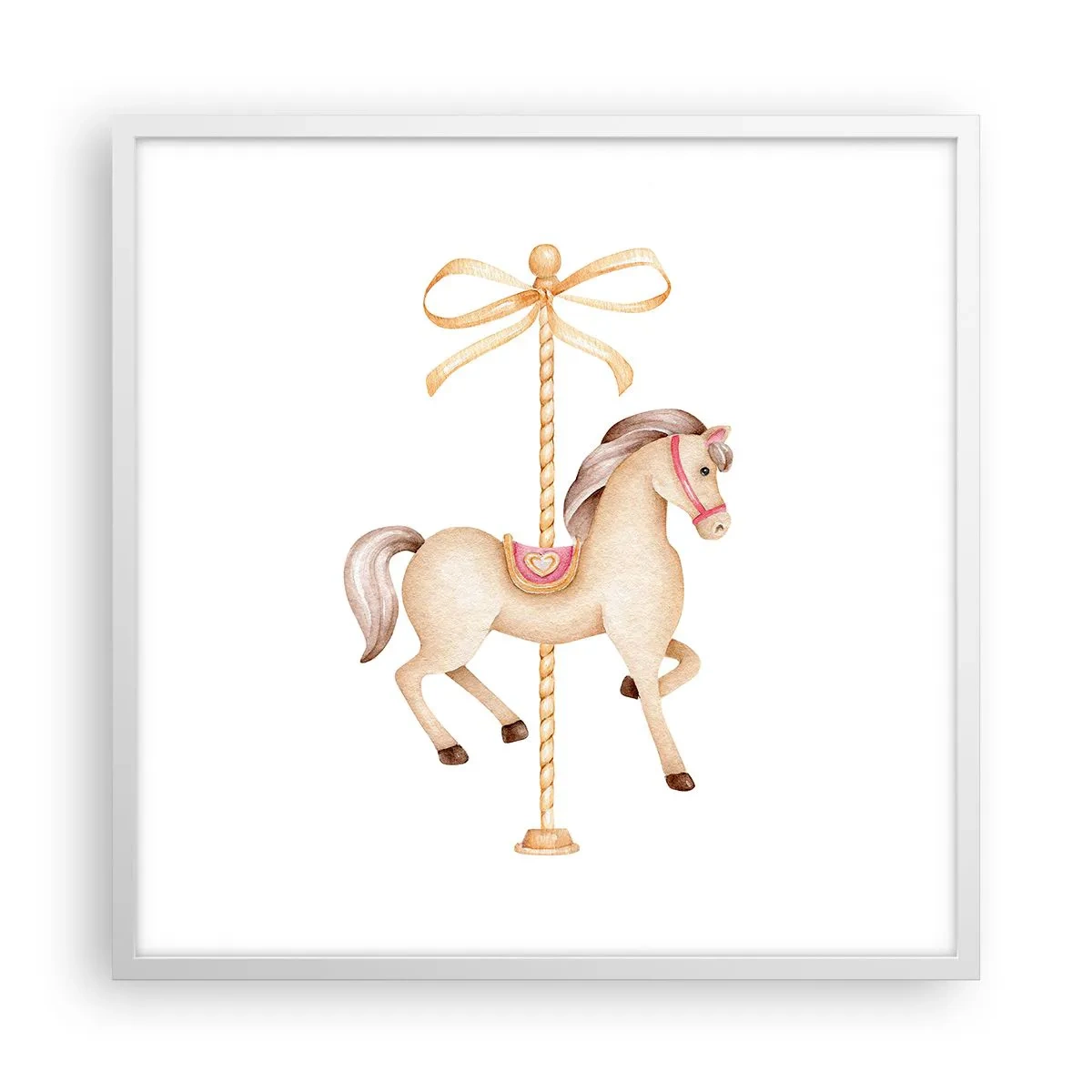 Affiche dans un cadre blanc - Poster - Un trot gracieux - 60x60 cm