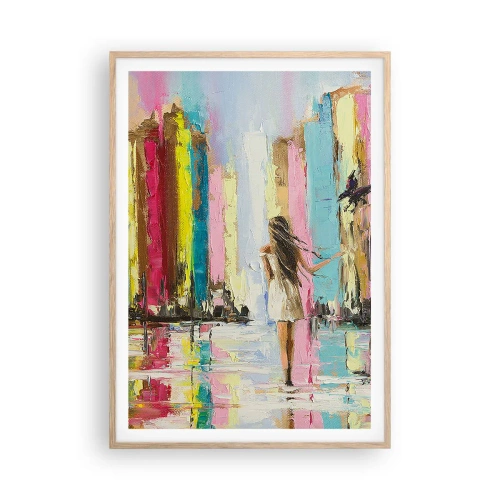 Affiche dans un chêne clair - Poster - Viens avec moi - 70x100 cm