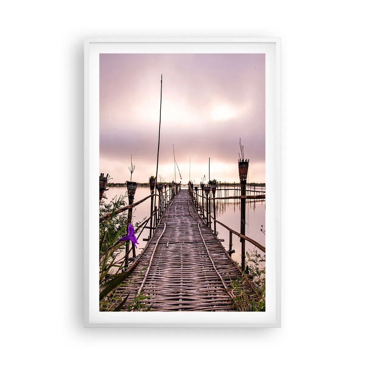 Affiche dans un cadre blanc - Poster - Le silence et le calme d'Asie - 61x91 cm