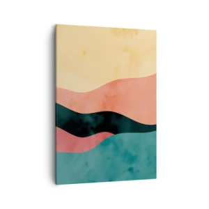 Impression sur toile - Image sur toile - Vagues abstraites aux couleurs pastel - 50x70cm - Conformité non-conforme - Décoration murale moderne pour le salon et la chambre ARTTOR