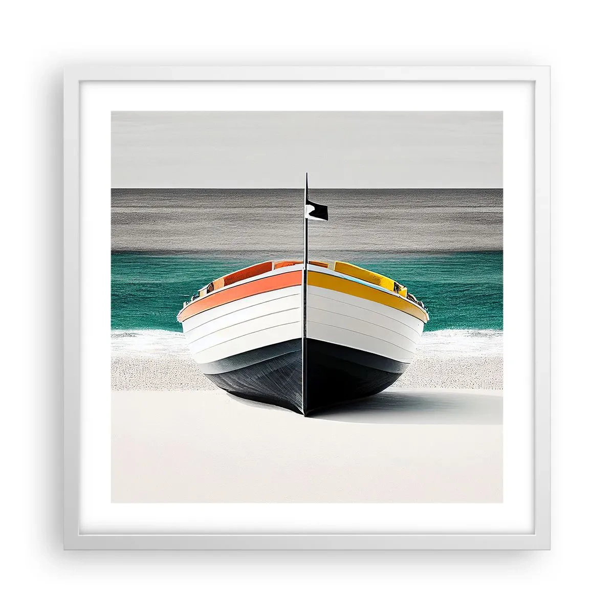 Affiche dans un cadre blanc - Poster - A sa place - 50x50 cm