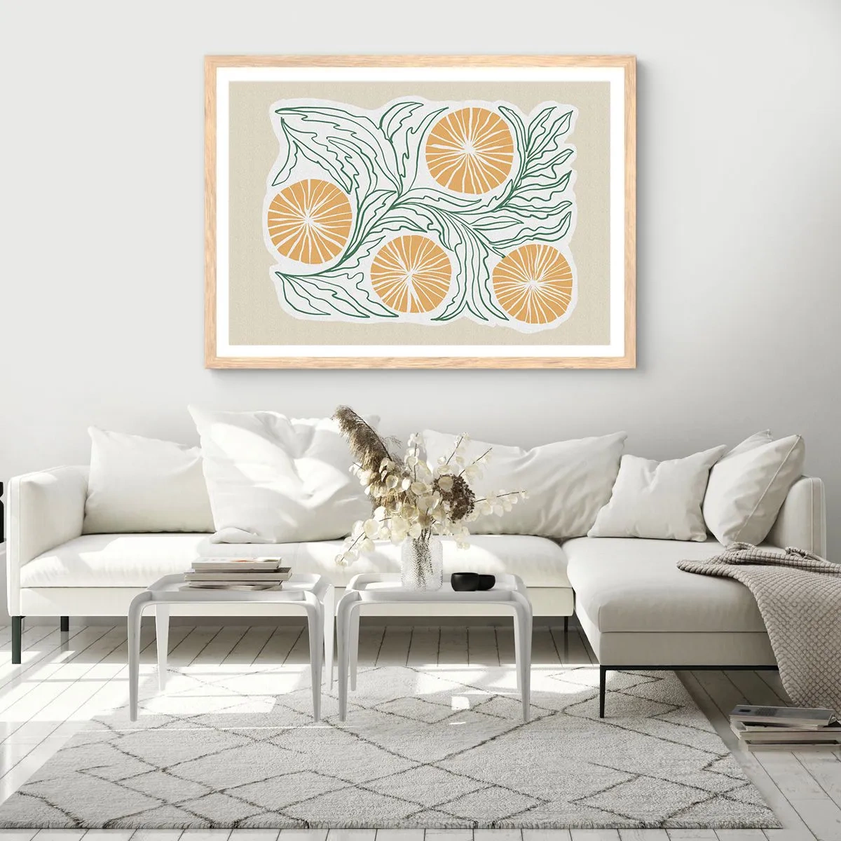 Affiche dans un chêne clair - Poster - Ethnique avec une pointe d'abstraction - 50x40 cm