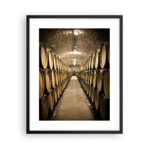 Affiche dans un cadre noir - Poster - Dans un sous-sol en brique - 40x50 cm