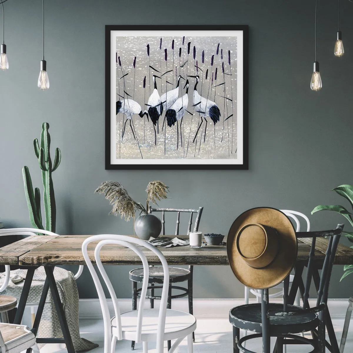 Affiche dans un cadre noir - Poster - Parmi les siens - 40x40 cm