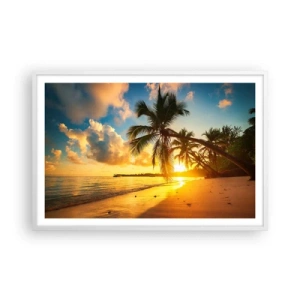 Affiche dans un cadre blanc - Poster - Rêve caribéen - 91x61 cm