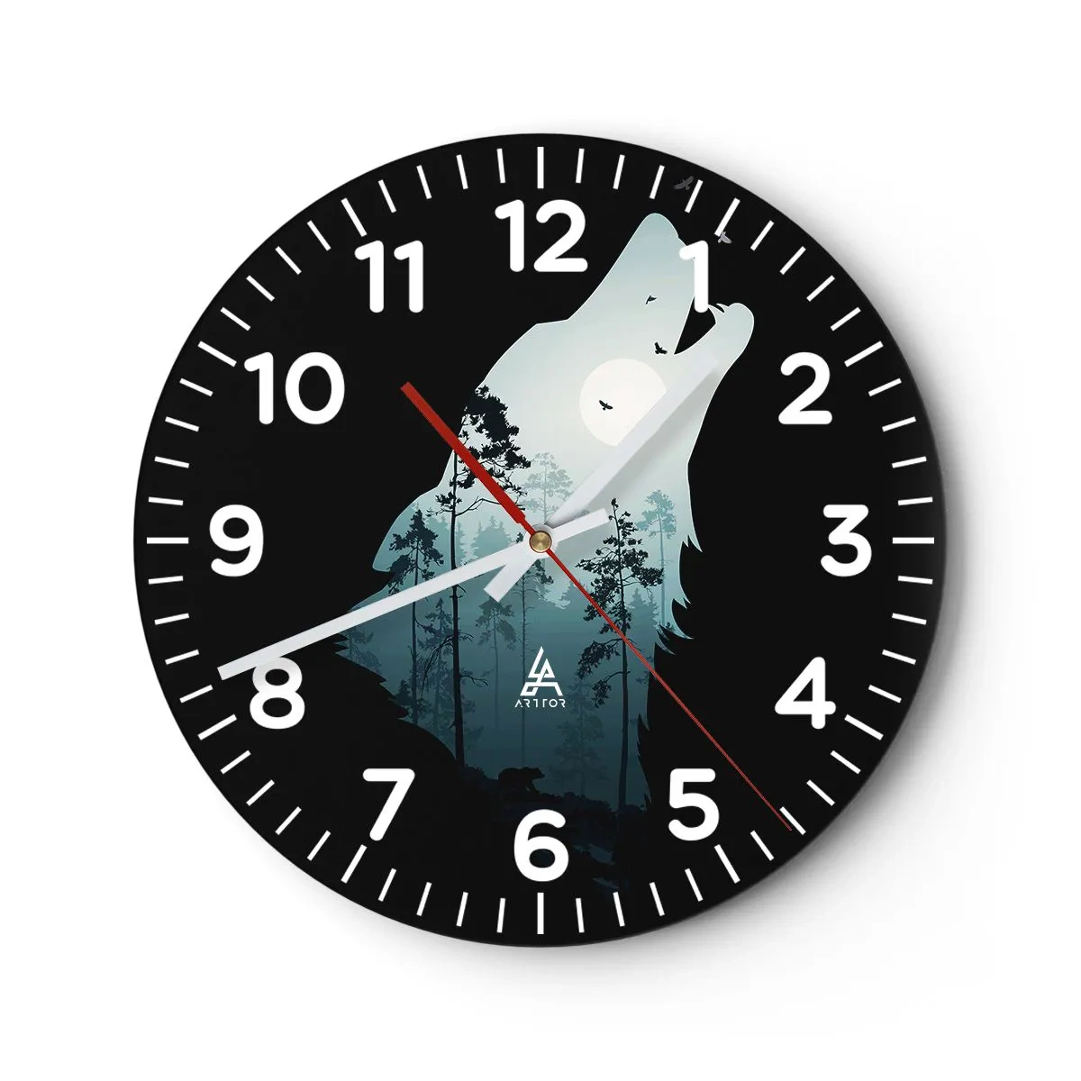 Horloge murale - Pendule murale - La voix de nuit de la forêt - 30x30 cm