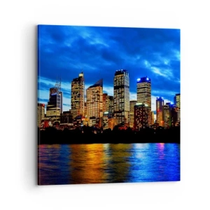 Impression sur toile - Image sur toile - Une nuit de lumières et de couleurs - 70x70 cm