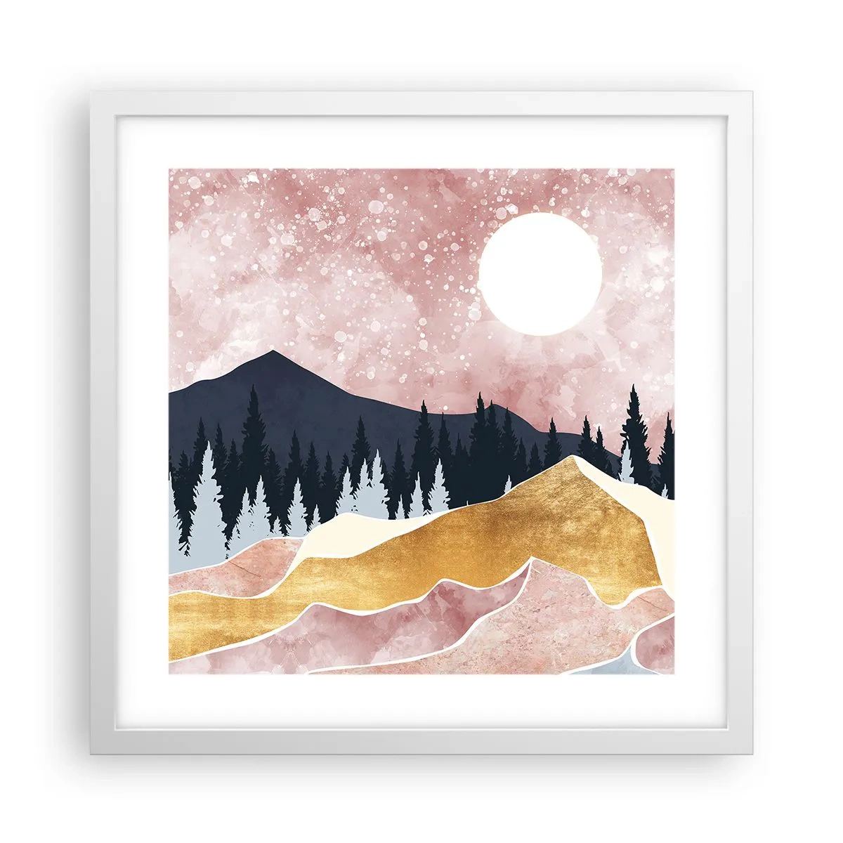 Affiche dans un cadre blanc - Poster - Gardien de la nuit - 40x40 cm