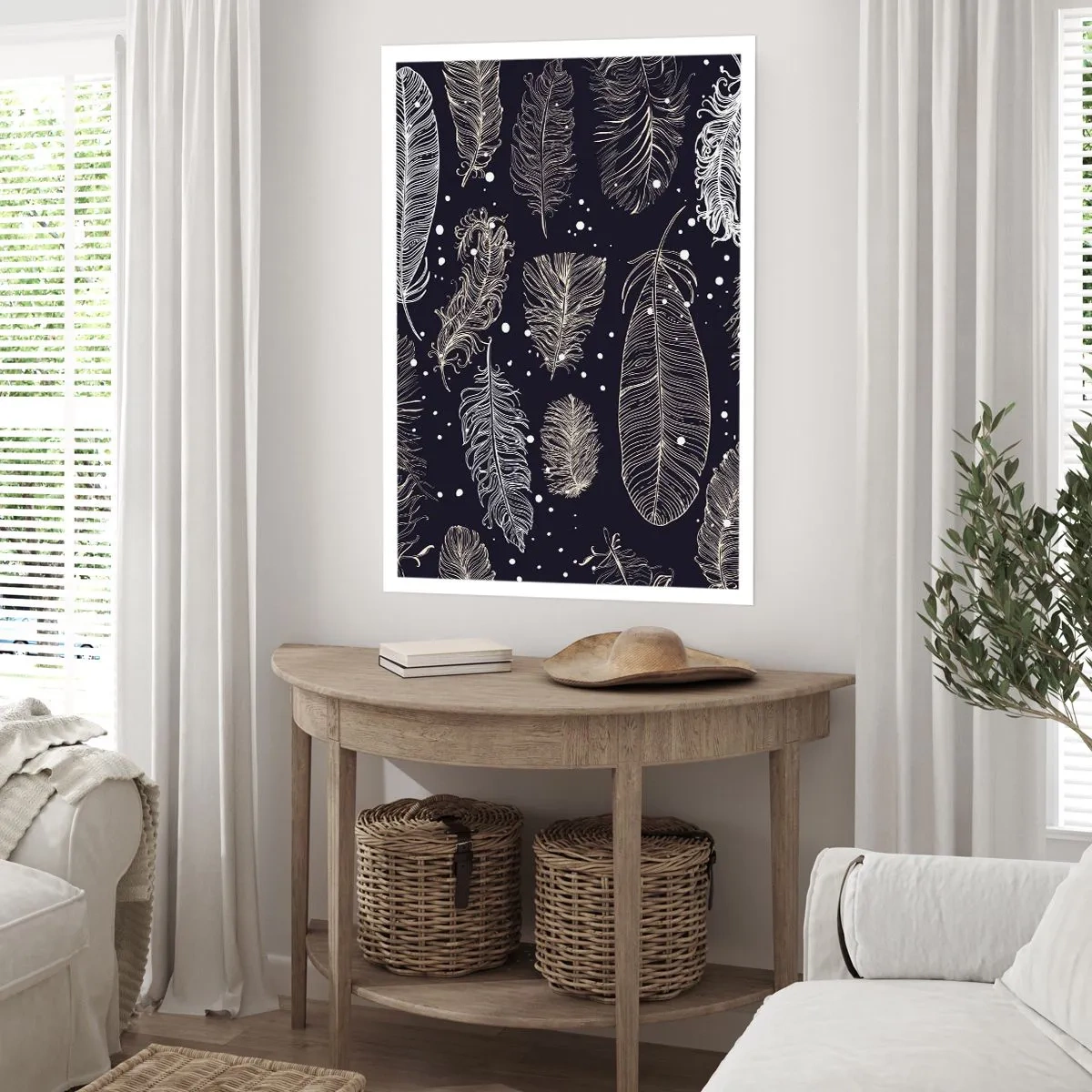 Affiche - Poster - Toile de plumes - 30x40 cm