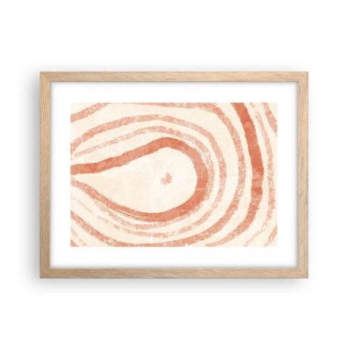 Affiche dans un chêne clair - Poster - Cercles de corail – composition - 40x30 cm