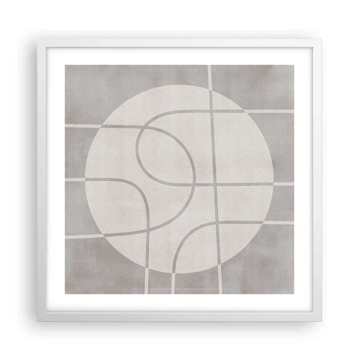 Affiche dans un cadre blanc - Poster - Circulaire et tout droit - 50x50 cm