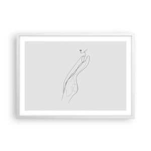 Affiche dans un cadre blanc - Poster - Juste une promesse - 70x50 cm