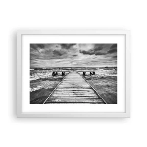 Affiche dans un cadre blanc - Poster - J'attends que le vent, ça le chassera... - 40x30 cm