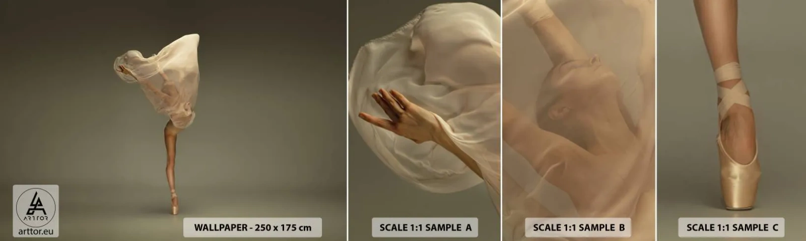 Échantillon De Papier Peint Standard Eco - Il va bientôt s'envoler - Ballerine, Danse, Ballet - 100x30 cm